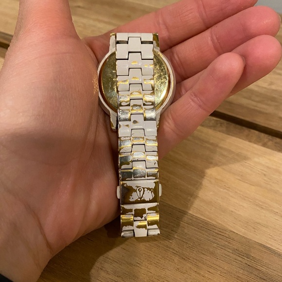 Kensington All White/Light Gold Men’s or Women’s Watch - Picture 2 of 4